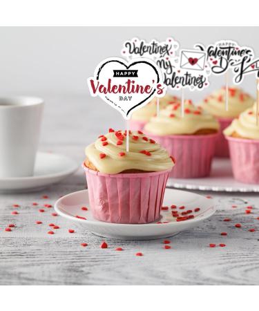 36Pcs Valentine's Day Cupcake Toppers 12 Designs Valentines Cupcake Toppers Sweet I Love You Kiss Heart Shaped Cupcake Topper Food Picks Cake Accessories for Valentine's Day Gifts Cake Decoration - Buy Online on GoSupps.com