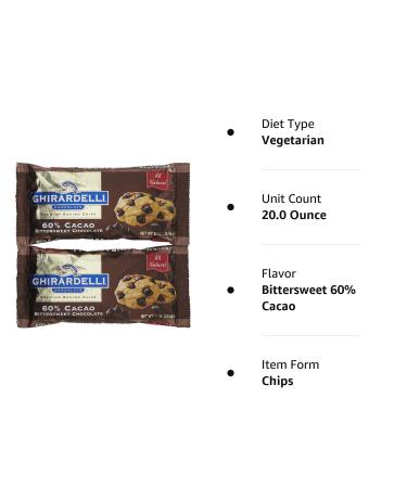 Ghirardelli Bittersweet 60% Cacao Baking Chips 10 oz - 2 Pack - Buy Online on GoSupps.com