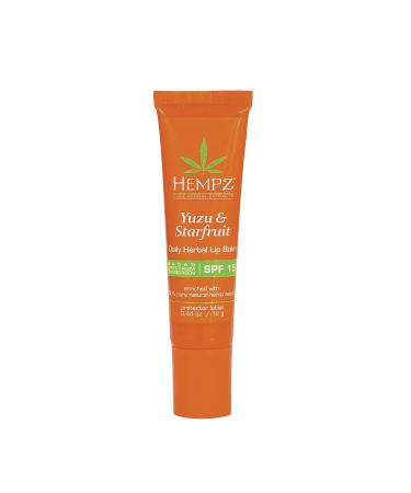 Hempz Yuzu & Starfruit Herbal Lip Balm SPF 15 - Moisturizing Lip Care with Sunscreen - Buy Online on GoSupps.com