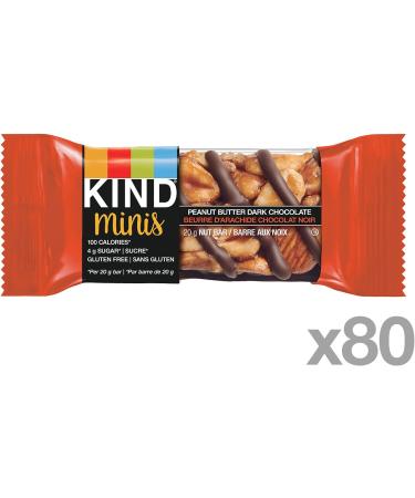 KIND Minis Peanut Butter Dark Chocolate Gluten Free 100 Calories Low Sugar 80 Count Peanut Butter Dark Chocolate 80 - Buy Online on GoSupps.com
