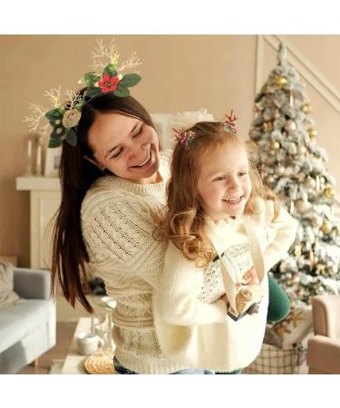 IYOU Christmas Headband Set Green Leaf Hair Piece Xmas Tree Hair Clips Halloween Costume Hair Accessories for Women and Girls - Buy Online on GoSupps.com