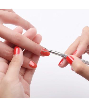 2PCS Stainless Steel Cuticle Pusher & Cutter Set - Professional Nail Care Tools with Storage Case for Manicure & Pedicure - Buy Online on GoSupps.com