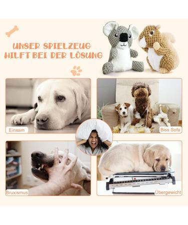 Interactive Plush Dog Toys - 4 Pack Awoof Squeaky Chewing Bones for Small & Medium Dogs | Durable Cotton Fabric - Buy Online on GoSupps.com