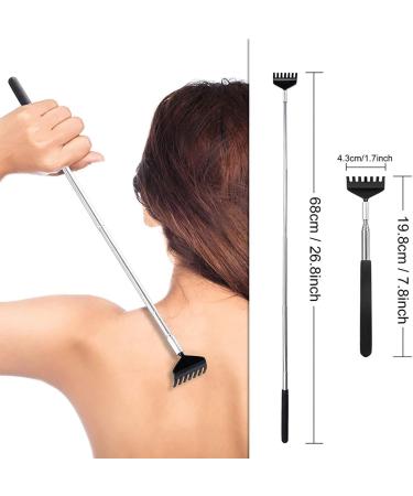 Telescopic Back Scratchers 2-Pack - Stainless Steel Itching Relief | Adjustable 20cm to 68cm | Perfect for Home Travel & Office - Buy Online on GoSupps.com