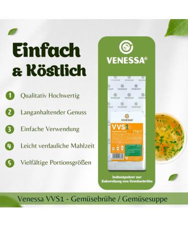 VENESSA VVS1 Pack of 5 x 1kg Vegetable Soups - Vegetarian Vegetable Soup - Lump-Free Automatic Soup - For all vending machines - Buy Online on GoSupps.com
