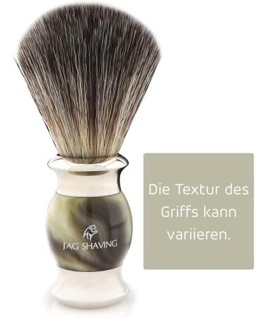 JAG Shaving Razor Set | 3-Part Lee Range | Real Roof Hair Brush | 5-Blade Security Razor & Stand | Premium Green Horn Imitation - Buy Online on GoSupps.com