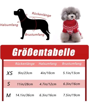 Christmas Sweater for Small Dogs - S-Rot Red Knitted Dog Sweater - Buy Online on GoSupps.com
