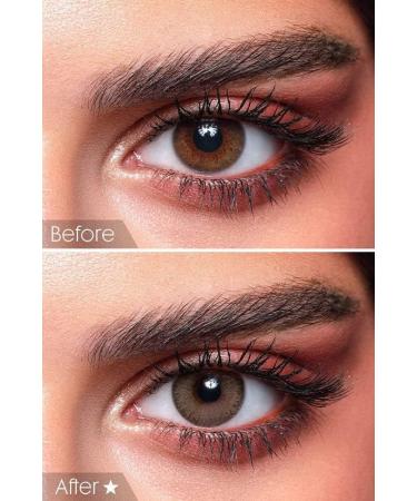 Bella Elite Green Olive Contact Lenses - Strongly Covering Monthly Lenses for Dark Eyes | Dioptria -0.00 - Perfect for Natural Look - Buy Online on GoSupps.com