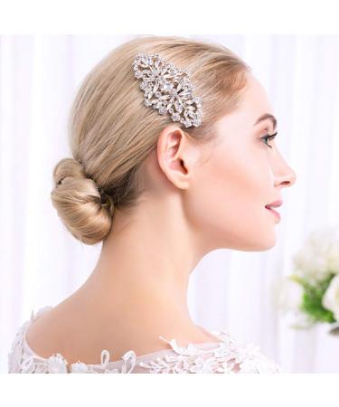 Glistening Silver Wedding Hair Comb for Bride and Bridesmaid - Side Bridal Jewelry - Buy Online on GoSupps.com