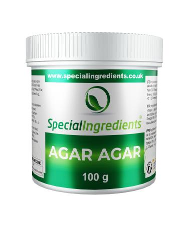 Special Ingredients Agar Agar en poudre 100g - G latine v g tale - G lifiant et paississant alimentaire pour v g taliens et v g tariens sans OGM sans gluten - Qualit sup rieure 100 g (Lot de 1)