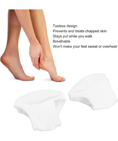 Stop Cracked Heels Toeless Spa Gel Socks for Foot Treatment Care 4 Pair Moisturizing Heel Socks Open Toe Socks for Dry Hard Cracked Heels(White) - Buy Online on GoSupps.com