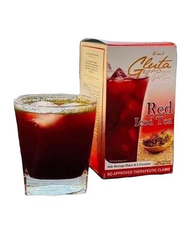GlutaLipo 12 in 1 Red Iced Tea - 10 Sachets, Gold Series | 10 Count Pack - Buy Online on GoSupps.com