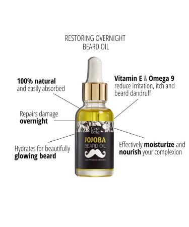 Jojoba Beard Oil for Men - Unscented Organic Anti-Itch & Dandruff Relief Softens Hair & Mustache - 1 fl oz (30ml - Buy Online on GoSupps.com