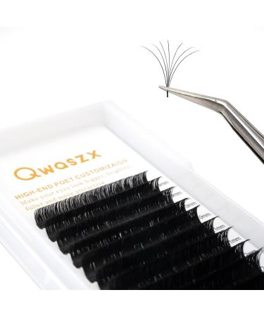 Qwaszx Eyelash Extension fan eyelash curling 0.05/0.07 C / D curling 8-15mm mixed expansion curling convenient flowering eyelashes(0.05-D Curl 8-15mm)