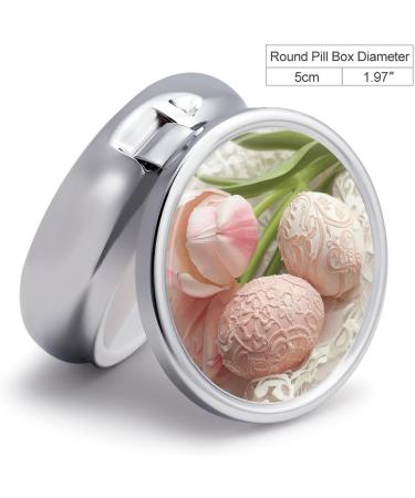 Travel Pill Box with 3 Compartments - Tulips & Lace Design - Portable Pill Organizer for Purse & Pocket - Ideal for International Shipping - Buy Online on GoSupps.com
