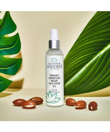 GLIMMER GODDESS Organic Hair Shine Spray with Moroccan Argan Oil 4 oz - Buy Online on GoSupps.com