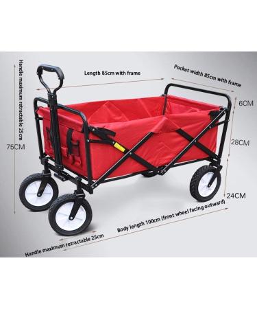4-Wheel Folding Shopping Cart Folding Beach Wagon Push-Pull Cart Light Hand Cart Outdoor Camping Shopping Cart L100 * W24 * H75cm - Buy Online on GoSupps.com