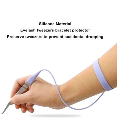 Eyelash Tweezers Bracelet Skin-Friendly Silicone Tweezers Wrist Band Tight Connection Portable Interchangeable Pull Rope Soft for Salon (Purple) - Buy Online on GoSupps.com