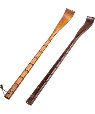 Back Massage & Scratch Set - 2-Piece 19 Bamboo Back Scratchers for Itching Relief | Handheld Wood Massagers for Adults - Buy Online on GoSupps.com
