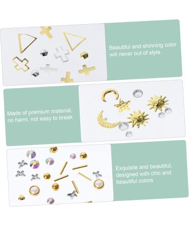 minkissy 63 Boxes Nail Art Accessories Nail Art Flakes Gold Trim Nail Rivets Studs Metal Rivet Nail Decoration Rhinestone Decor Nail Accessory 3d Zinc Alloy White Disc Manicure - Buy Online on GoSupps.com