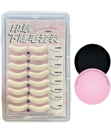 Eyelash Stamp Lower Lash Mascara Stamp Bottom Eyelash Makeup Applicator Eyelash Tool Convenient Long-Lasting Safe Lash Stamp Effort-Saving Quick Eyelash Stamp for Eye-Catching Makeup Set of 8 + Eyeliner Cushion Stamp - Buy Online on GoSupps.com