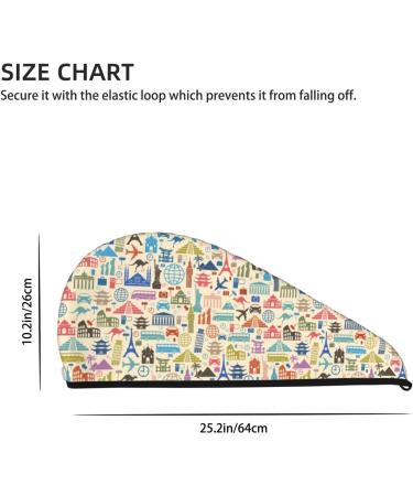 Ultra-Absorbent Famous Places Microfiber Hair Towel Wrap for Women - Quick Dry Coral Velvet for Long Curly & Thick Hair - Buy Online on GoSupps.com