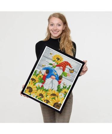 Gnomes Stamped Cross Stitch Kit for Beginners - Floral Needlepoint Patterns | Dimensions Needlecrafts Embroidery Kit | Arts and Crafts - Buy Online on GoSupps.com