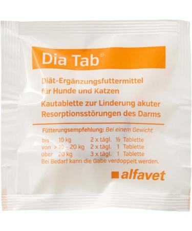 Alfavet Dia Tab - Supplementary Feed for Dogs & Cats | 6 x 5.5g | Helps Reduce Diarrhea | Ideal On-the-Go Solution - Buy Online on GoSupps.com