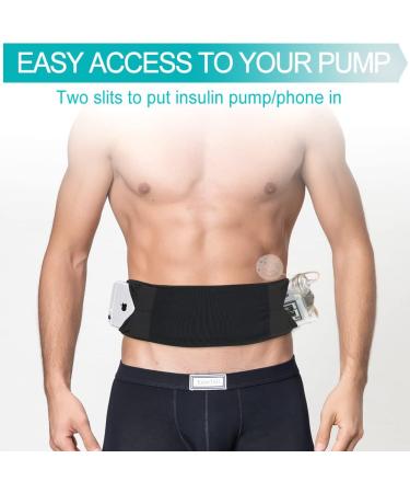 Insulin Pump Belt for Diabetics | Waist Pouch for T1D Diabetes Devices | Black Large Fanny Pack for Men and Women - Buy Online on GoSupps.com