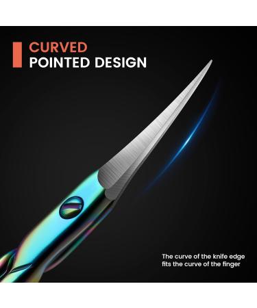Bezox Curved Nail Skin Scissors - Precision Stainless Steel Manicure Tools for Tidy Care | Professional Nail Shaver & Small Rainbow Scissors for Women - Buy Online on GoSupps.com