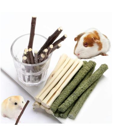 Guinea Pig Toys Sweet Bamboo Apple Sticks Timothy Apple Sticks 3 Combination, Rabbit Toys Rich in Fruit Acid, Guinea Pig Chew Toys Prevent Overgrown Teeth, Rabbit Chew Toys Relax. 150g