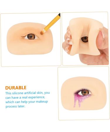 Ipetboom 2pcs Makeup Practice Skin Eyeshadow Fake Skin for Training Reusable Silicone Skin Washable Eye Plate - Buy Online on GoSupps.com