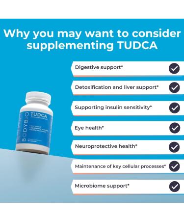 BodyBio Tudca Capsules - Liver Health & Detox Support - Pure Tauroursodeoxycholic Acid - 60 Count - Buy Online on GoSupps.com