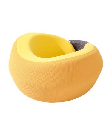 Fovolat Neck Brace - Neck Brace & Elastic Supports | Soft Foam Wraps Keep Vertebrae Stable Soft Neck Support Relieves Pressure in Spine Neck Support Brace for Travel Yellow