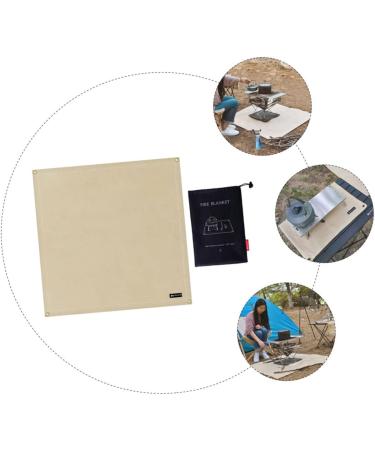 Yardenfun 1pc BBQ Fire Mat Outdoor Mat Camping BBQ Fireproof Cushion Mat Protection Decorate 80x80cm Light Yellow - Buy Online on GoSupps.com