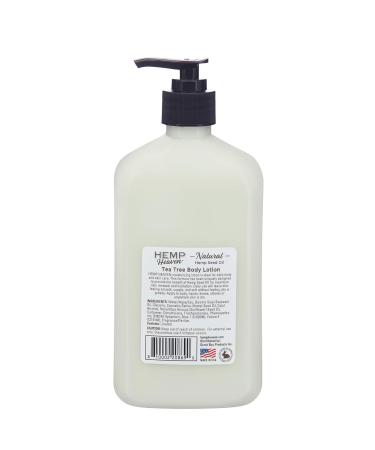 Moisturizing Body Lotion - Tea Tree Scent with Natural Hemp Seed Oil | 18 oz | Made in USA | Unisex - Buy Online on GoSupps.com