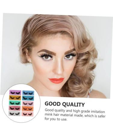 minkissy 10 Pairs False Eyelashes Eyelash Girls' Accessories Make up Accessories Lash Cosmetics Makeup Accessories Trendy Makeup Lifelike Fake Eyelashes False Lashes Imitation Chic 3d - Buy Online on GoSupps.com