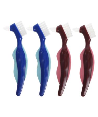 Beaupretty 4 pieces older prostheses toothbrushes for braces prosthesis brush for cleaning prosthesis cleaner prosthesis care travel size toothbrush prosthesis cleaning
