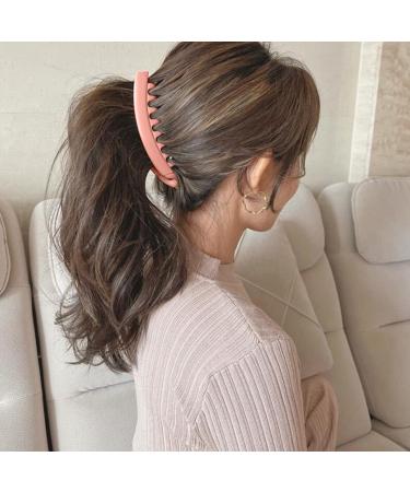Tadipri 6 Pieces Banana Clips Hair Hair Clips for Women Acrylic Ponytail Clips (Blue Black Wine Red Orange Pink Grey) - Buy Online on GoSupps.com