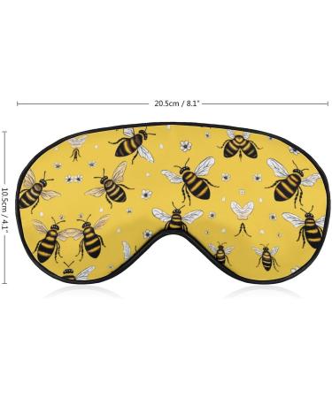 Cute Bees Printed Eye Mask | Soft Blindfold & Adjustable Strap | Ideal for Travel & Sleep - Buy Online on GoSupps.com