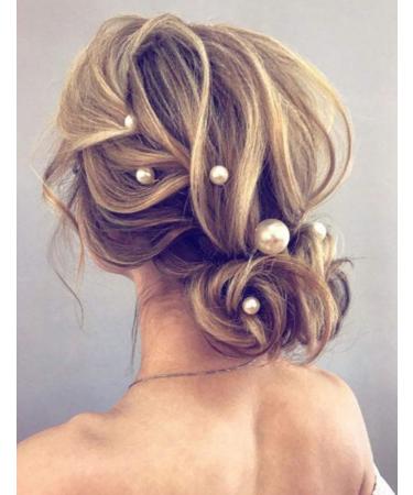 Aimimier Bridal Pearl Hair Pins 10 Pcs Large Ivory Champagne Pearl Bobby Pins Wedding Hair Piece Prom Party Festival Hair Accessories for Women and Girls (Ivory) - Buy Online on GoSupps.com