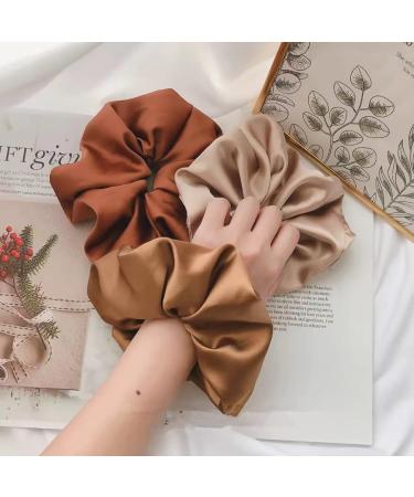 6-Piece Big Satin Silk Scrunchies Hair Set | No Damage Ponytail Holder Ties - Buy Online on GoSupps.com