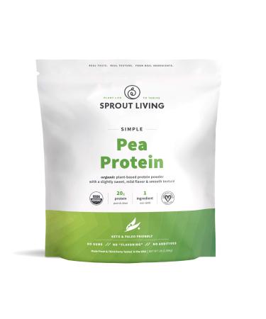 Sprout Living Organic Pea Protein Powder, 20 Grams of Plant Based Organic Protein Powder Without Artificial Sweeteners, Non Dairy, Non-GMO, Dairy Free, Vegan, Gluten Free, Keto Drink Mix (5 Pound)