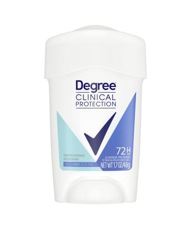 Degree Clinical Strength Antiperspirant Deodorant for Excessive Armpit Sweating Shower Clean Deodorant for Women 1.7 oz 1.7 Ounce (Pack of 1)