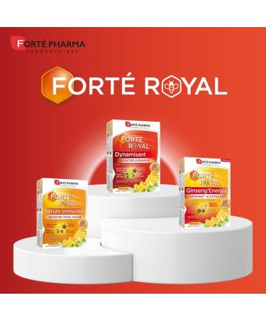 Fort Pharma - Fort Royal Energizing | Energy and Immunity Supplement - Acerola Mat Pollen - Natural Vitamin C Anti Fatigue Toning | 20 vials 1/day - Buy Online on GoSupps.com