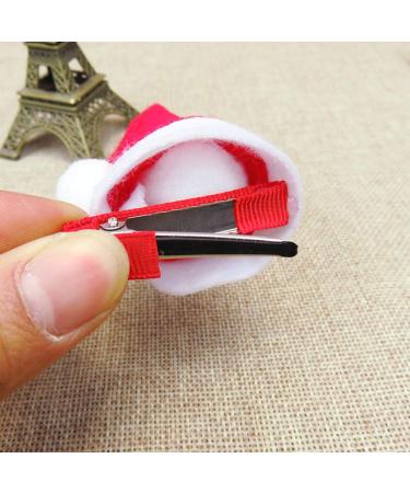 Minkissy Mini Santa Hat Hair Clips - 10Pcs Christmas Hairpins for Kids & Teens - Buy Online on GoSupps.com