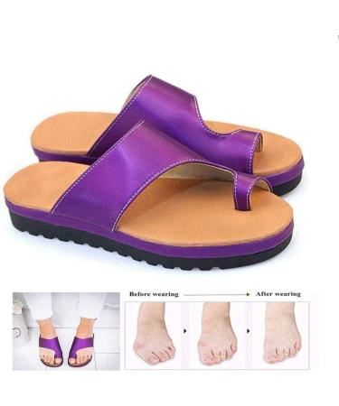 Earnmore Women's Summer Big Toe Correction Sandals | Bunion Corrector Shoes for Hallux Valgus | Stylish & Comfortable Beach Travel Footwear - Size 37 EU Silver - Buy Online on GoSupps.com