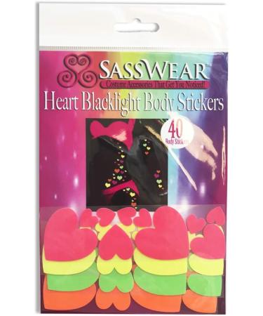 Sasswear Neon Blacklight Heart Body Stickers - 40/pk - Buy Online on GoSupps.com