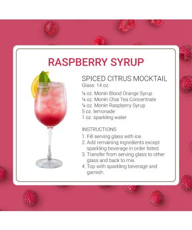 Monin Raspberry Syrup - Sweet and Tart Cocktail Mixer - Gluten-Free, Non-GMO - 33.8 Fl Oz (1 Liter) - Buy Online on GoSupps.com
