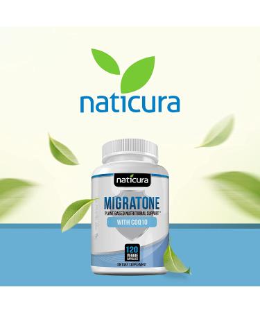 Migratone Migraine Relief Supplement - Natural Headache Support with PA-Free Butterbur, Magnesium, B Vitamins, CoQ10 & Feverfew - 120 Count - Buy Online on GoSupps.com